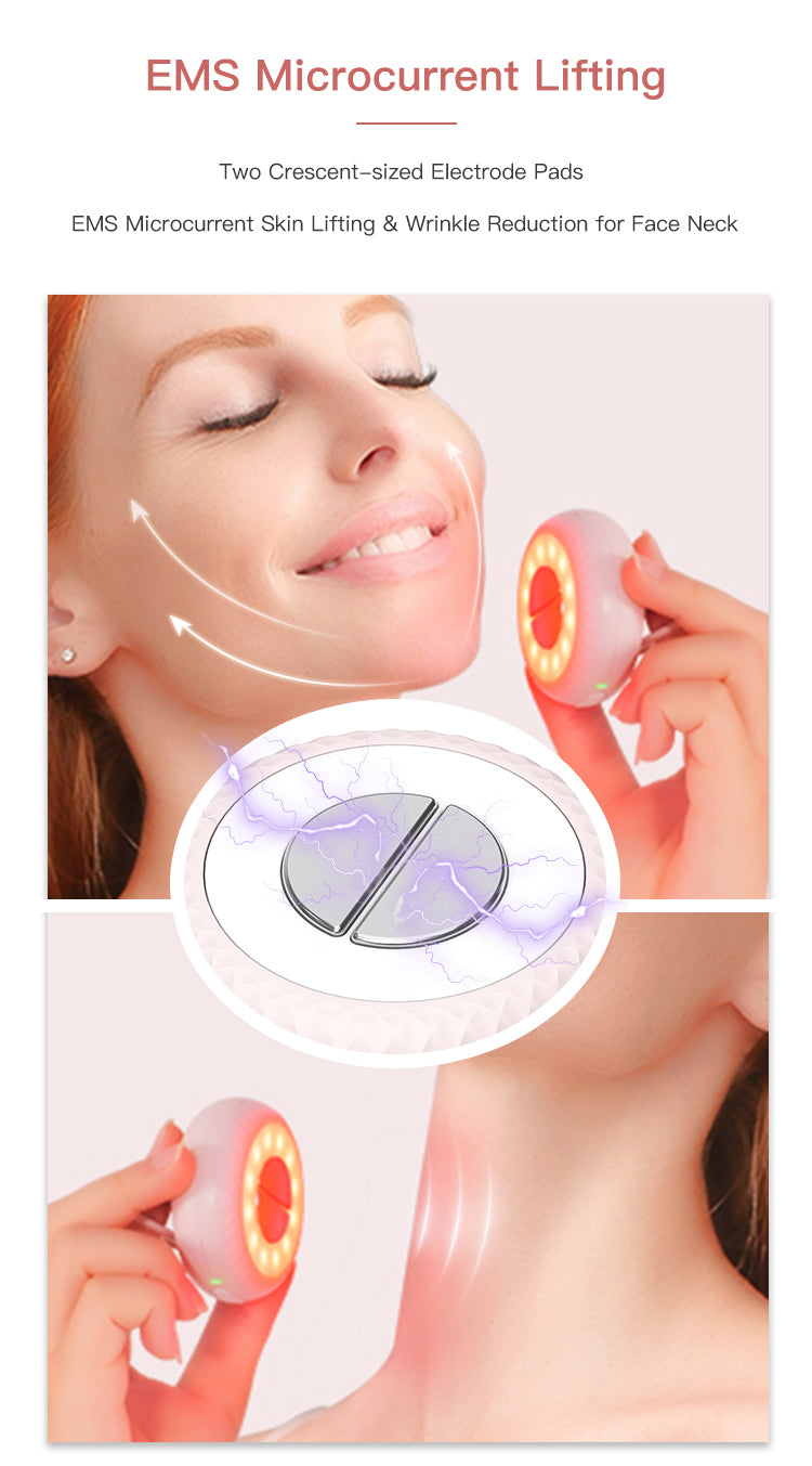 Mini Handheld Red Light Therapy Device for Face & Body, 3-in-1 LED Facial Massager with EMS Microcurrent for Wrinkles – SOLOREDLIGHT