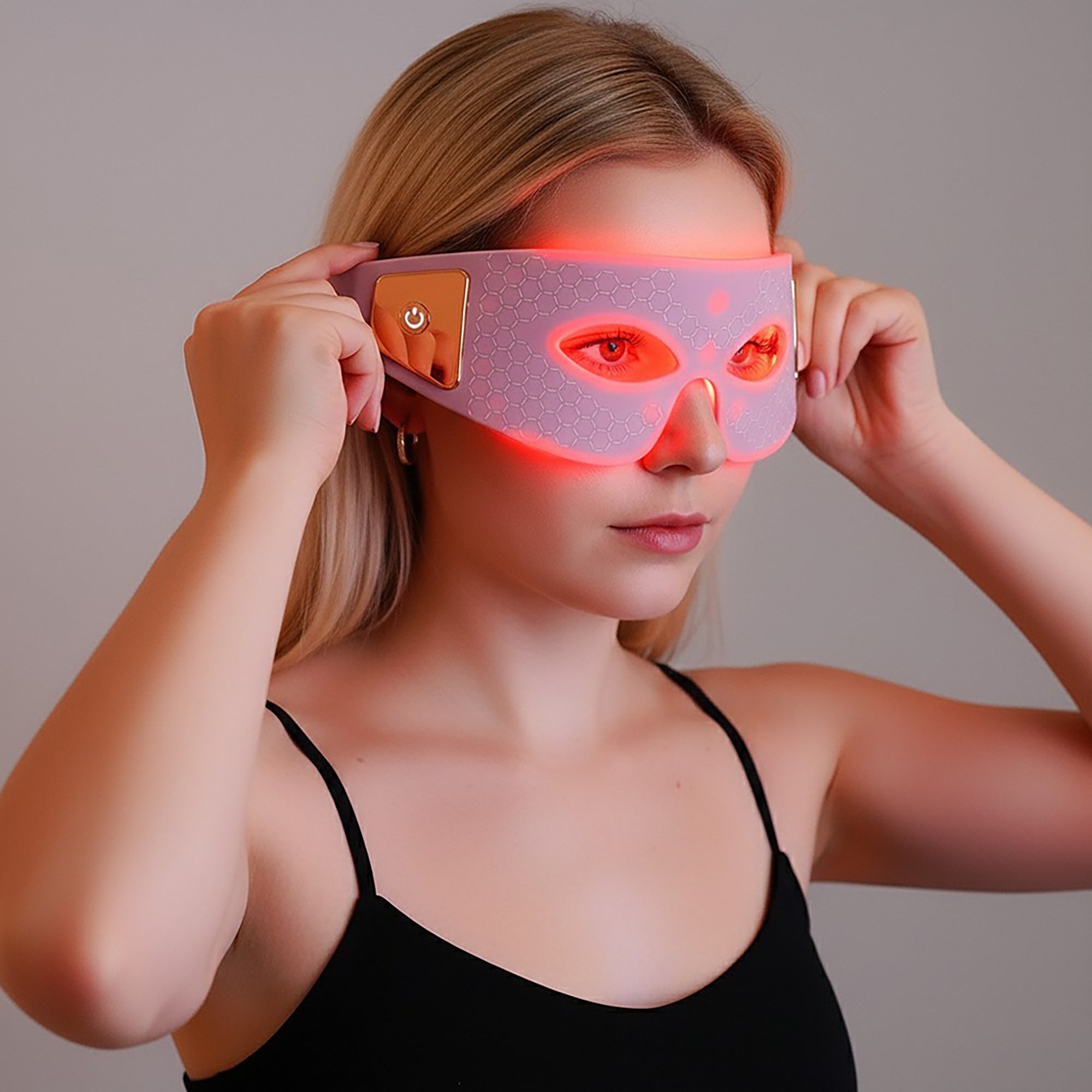 Silicone Red Light Therapy Eye Mask, 635nm 850nm Infrared LED Eye therapy Mask for Dark Circles & Wrinkles – SOLOREDLIGHT