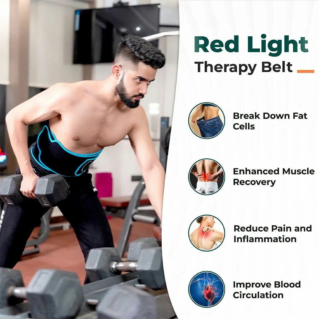 SOLOREDLIGHT™ Red Light Therapy Belt for Pain Relief – Wearable Infrared LED Belt for Back, Joint & Muscle Recovery