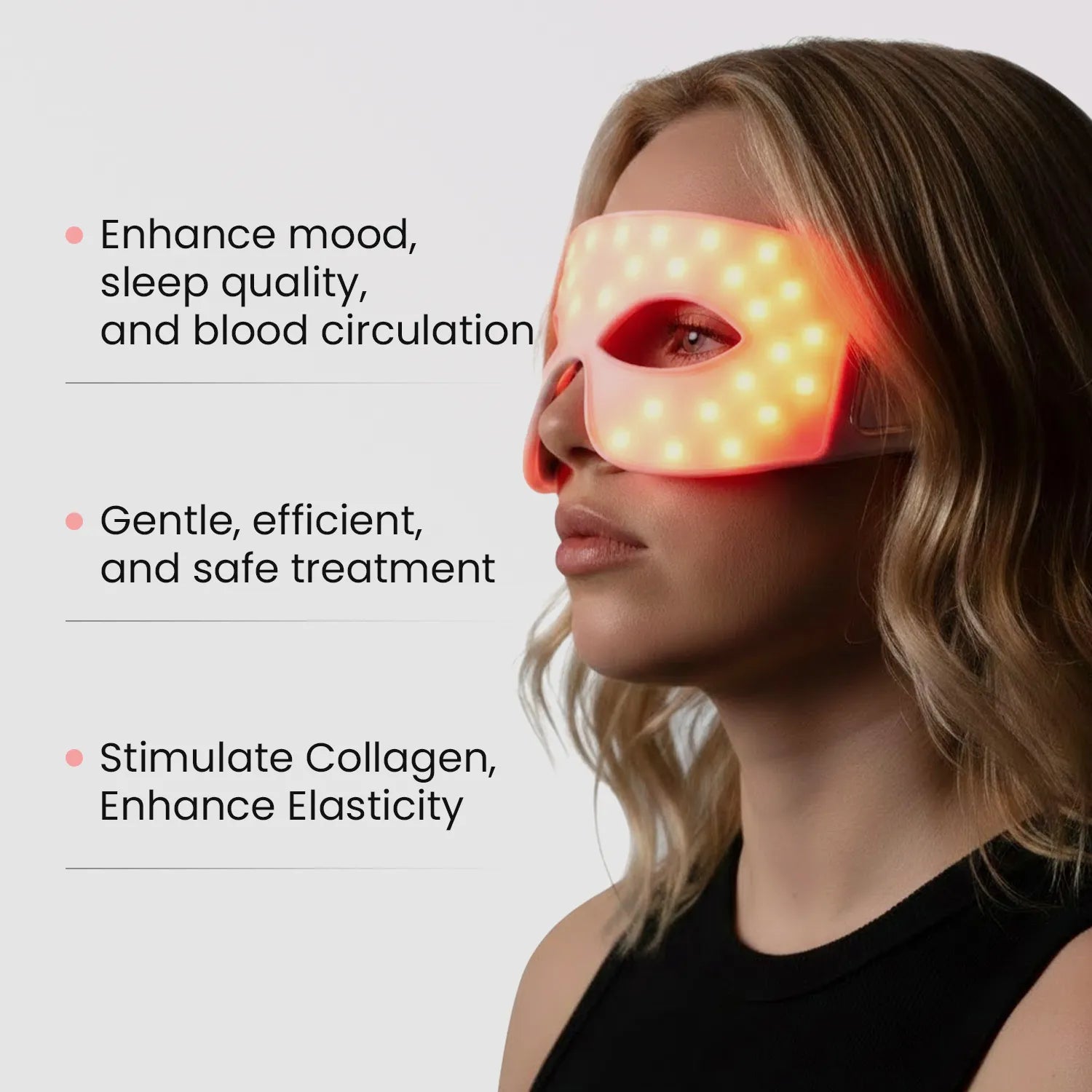 SOLOREDLIGHT™ Red Light Therapy Eye Mask – LED Red Light Eye Mask for Dark Circles - SOLO RED LIGHT