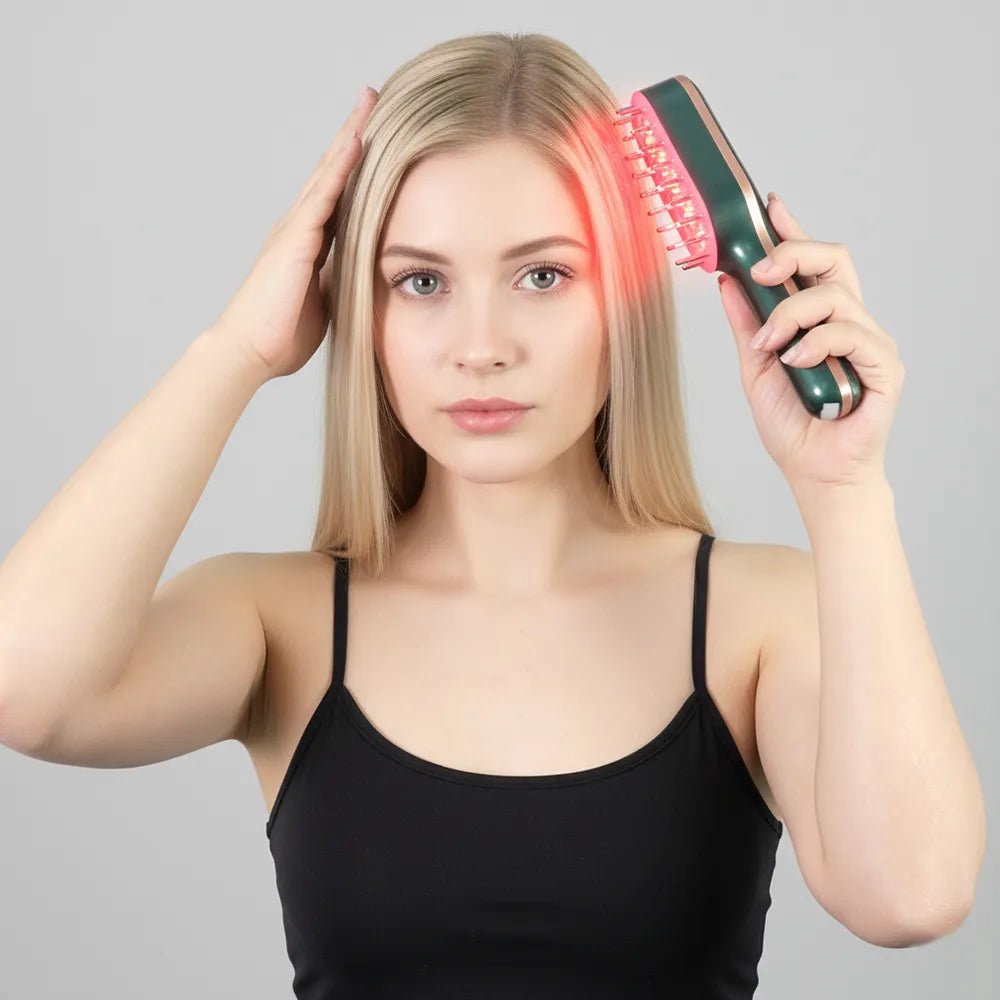 SOLOREDLIGHT™ Laser Therapy Hair Growth Comb with RF, EMS, Ultrasonic Vibration and IPX6 Water Resistance