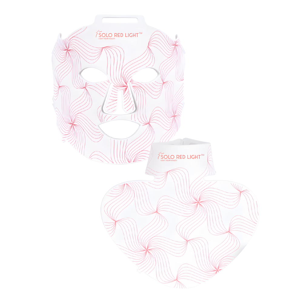 Máscara de terapia de luz LED y máscara para el cuello SOLOREDLIGHT™