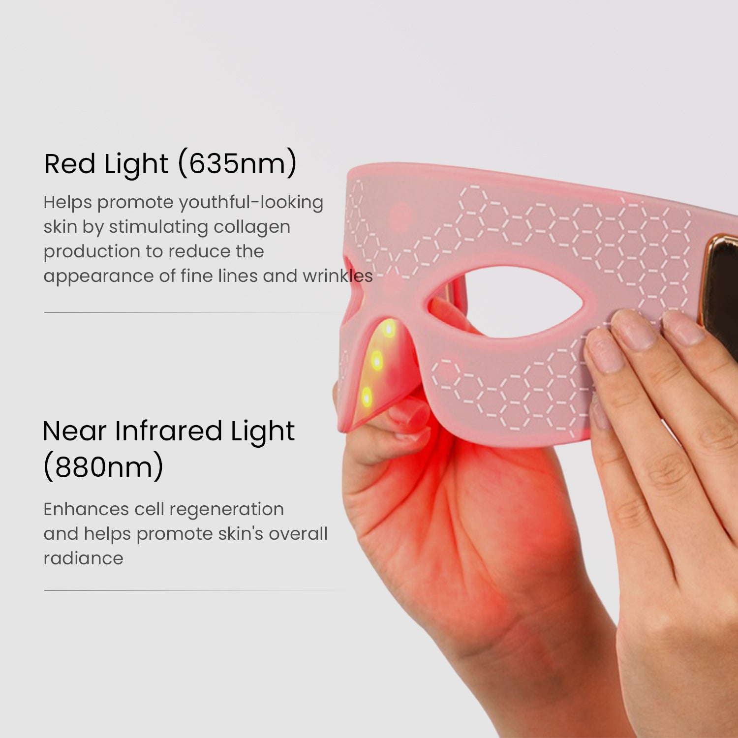 Rejuvenecedor de ojos LED SOLOREDLIGHT™ | Antienvejecimiento, reducción de líneas finas y arrugas, mejora del estado de ánimo y del sueño