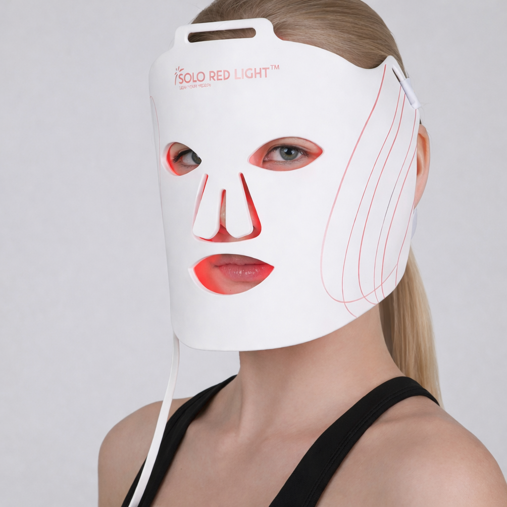 Máscara de terapia de luz LED y máscara para el cuello SOLOREDLIGHT™