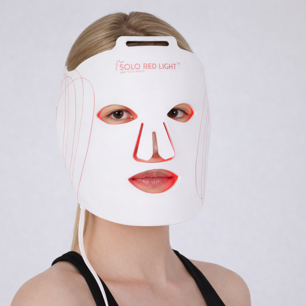 Máscara de terapia de luz LED y máscara para el cuello SOLOREDLIGHT™