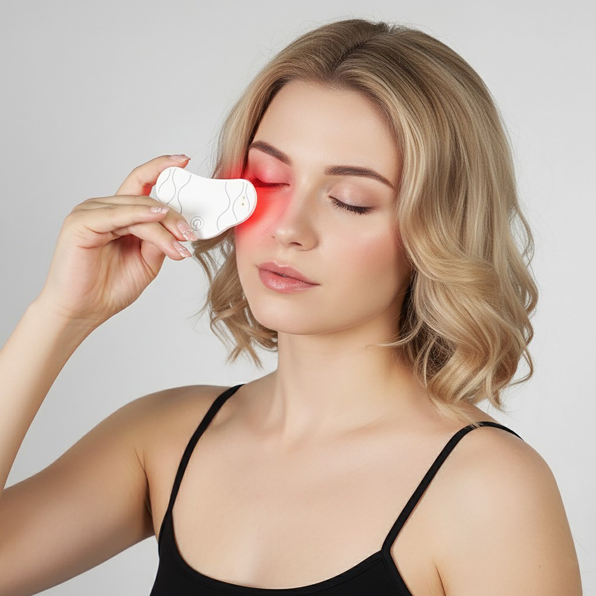 Red & Blue Light Therapy Eye Patches for Wrinkles and Dark Circles, Wireless LED Anti-Aging Under Eye Device – SOLOREDLIGHT