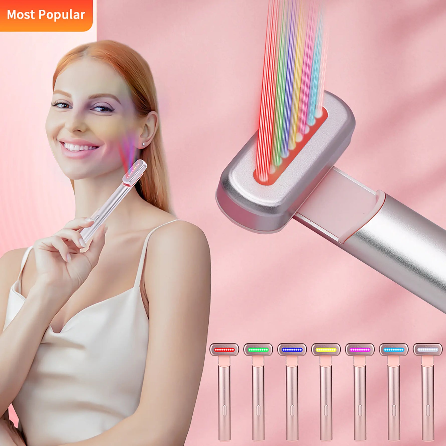 7-in-1 Red Light Therapy Wand for Face and Neck, EMS Microcurrent Facial Wand with Heat & Vibration for Wrinkles – SOLOREDLIGHT