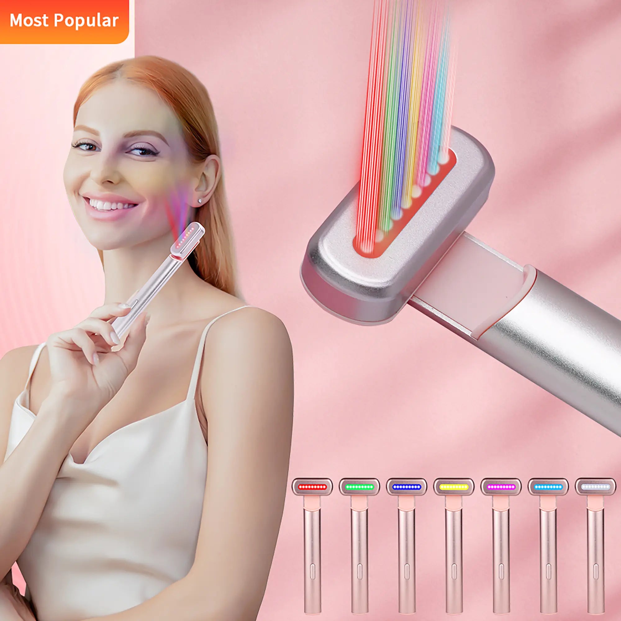7-in-1 Red Light Therapy Wand for Face and Neck, EMS Microcurrent Facial Wand with Heat & Vibration for Wrinkles – SOLOREDLIGHT
