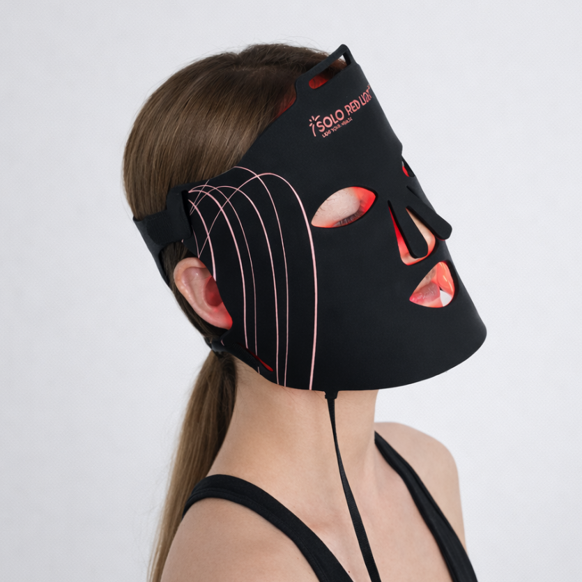 Máscara de terapia de luz LED y máscara para el cuello SOLOREDLIGHT™