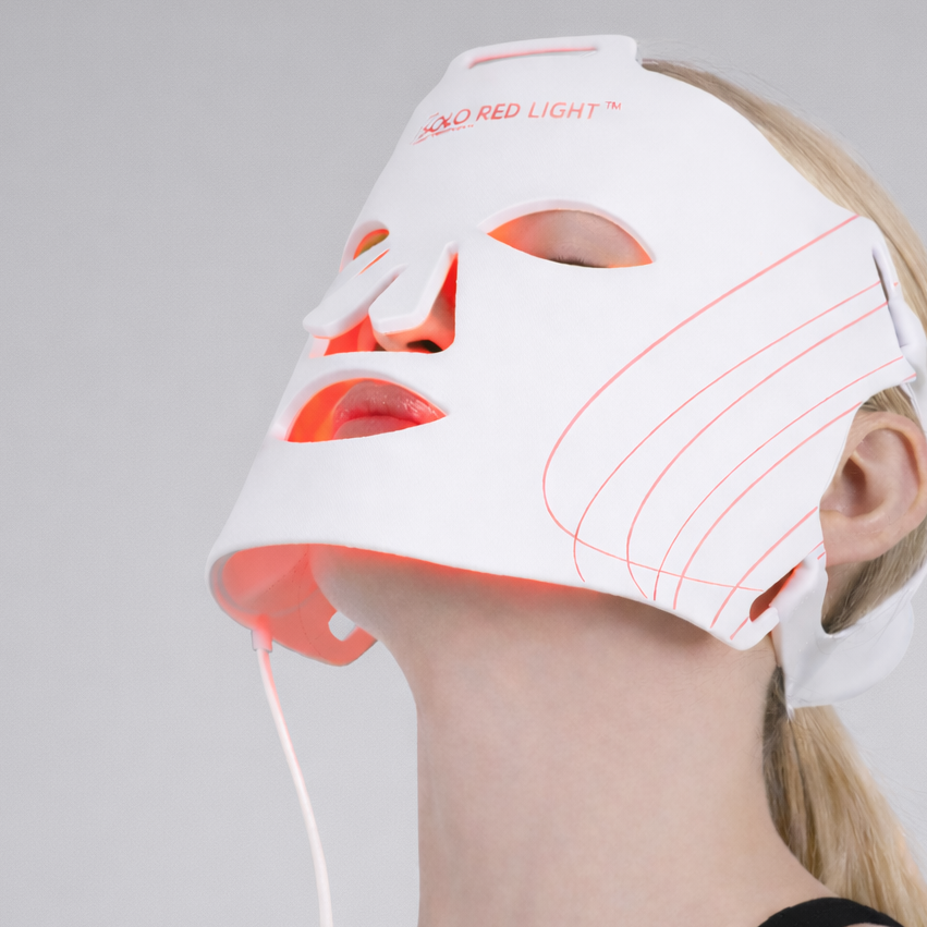 Máscara de terapia de luz LED y máscara para el cuello SOLOREDLIGHT™