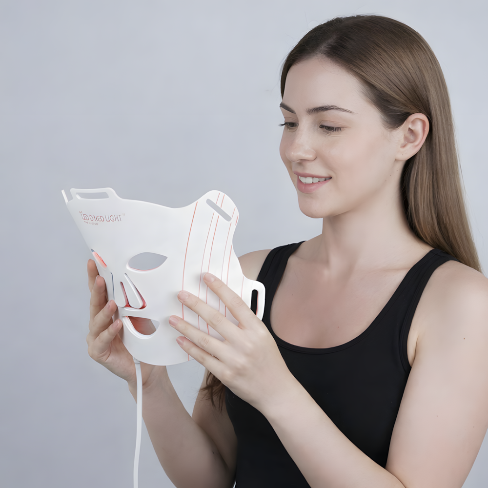 Máscara de terapia de luz LED y máscara para el cuello SOLOREDLIGHT™