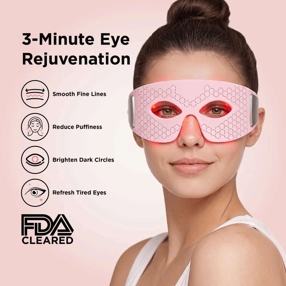 Silicone Red & Infrared LED Eye Mask for Dark Circles & Wrinkles