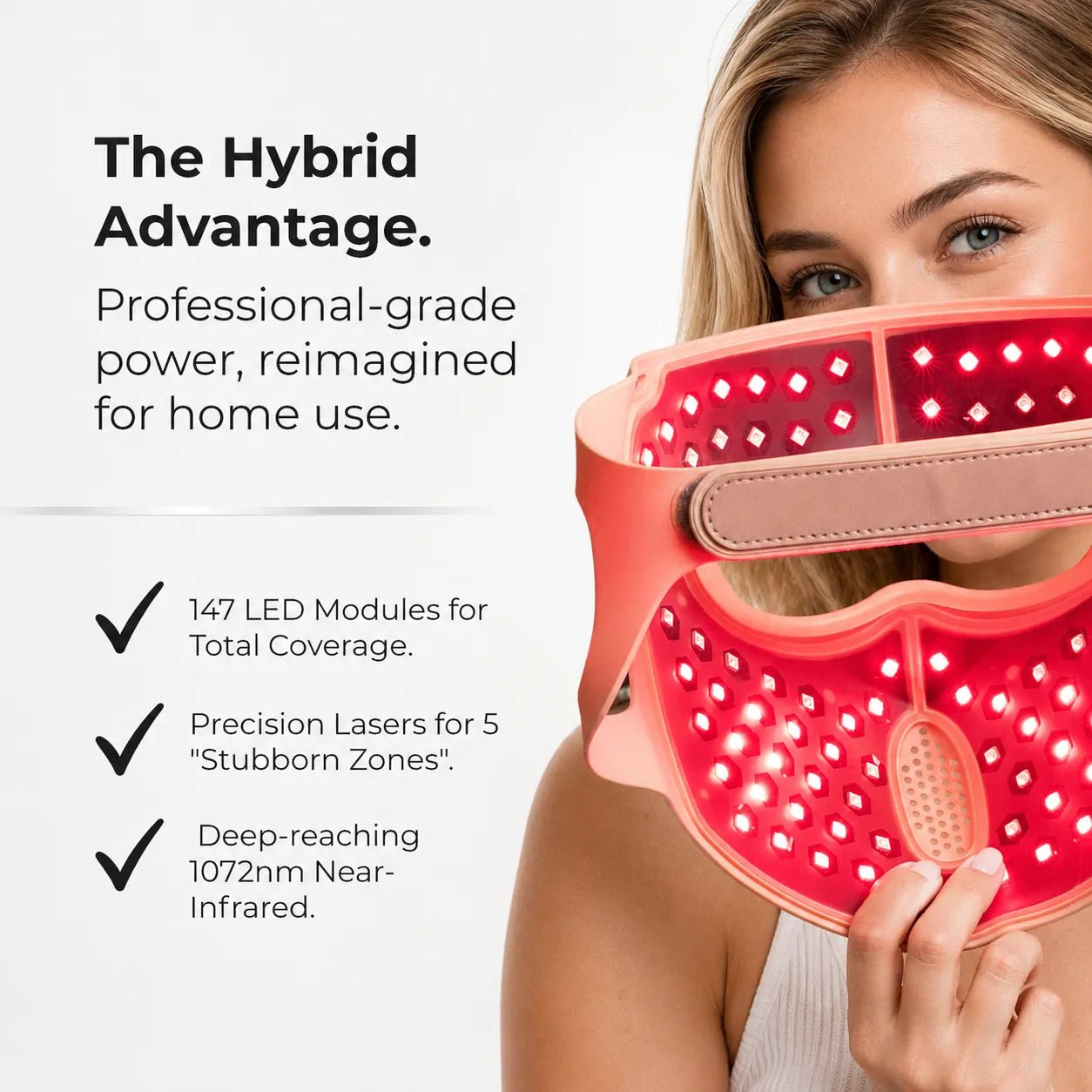 SOLOREDLIGHT™ Advanced 5D LASER&LED Light Therapy Mask+Neck – Professional Skin Rejuvenation at Home